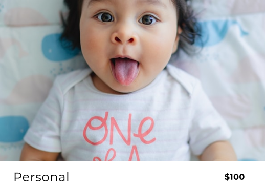 Baby with tongue out